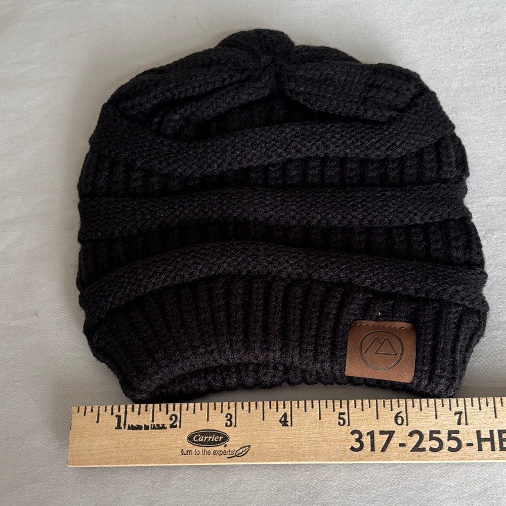 American Trends Slouchy Knit Beanie Winter Hat Black One Size NWOT - Picture 2 of 6